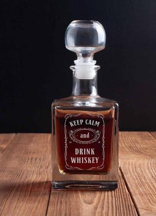 Графин "keep calm and drink whiskey", крафтова коробка