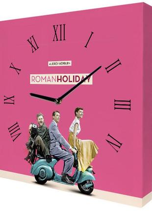 Годинник настінний квадратний roman holiday, годинник на полотні