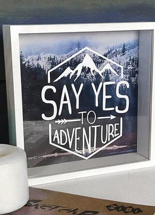 Деревянная копилка для денег say yes to adventure
