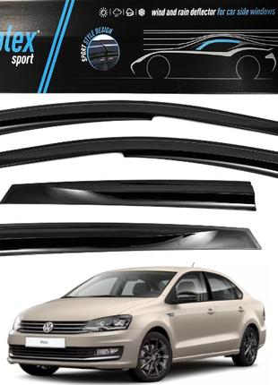 Дефлекторы окон, ветровики на Volkswagen Polo 5 седан 2010-201...