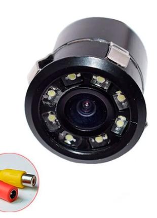 Камера заднего вида врезная автомобильная LED HD круглая врезн...
