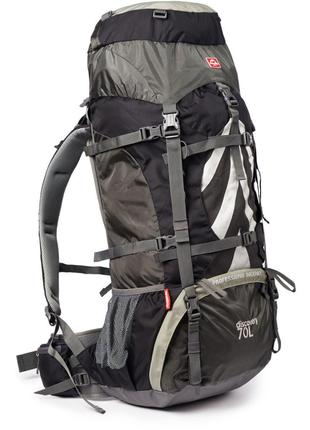 Рюкзак Турист Naturehike NH70B070-B, 70 л + 5 л, черный и серый