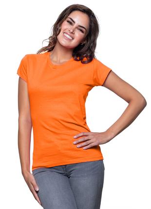 Женская футболка JHK, Lady Comfort, оранжевая, размер L, хлопо...