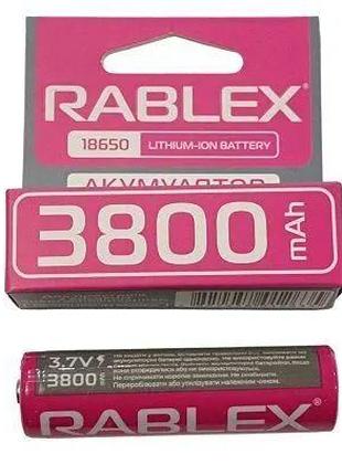 Акумулятор RABLEX 18650 3800 mAh Li-ion 3.7V без захисту ОРИГІ...