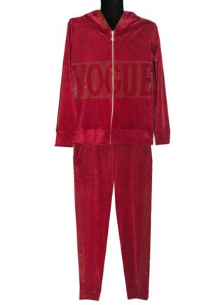 Спортивний велюровий костюм vogue red