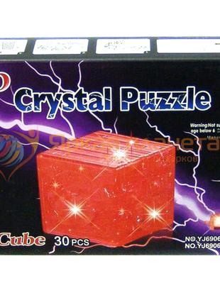 Пазлы 3D пластиковые, кристаллические "Куб" красное развивает ...