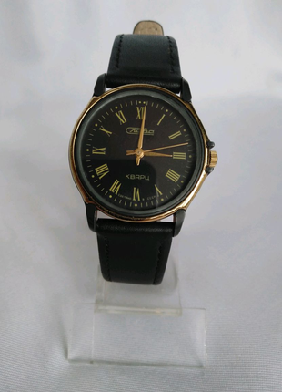 Часы кварцевые Слава, сделано в СССР, мужские, новые