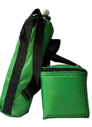 Зелёный Набор из 2 сумок (Термосумка под бутылку 1.5л с ремнем...