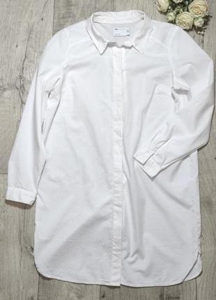 Белая удлиненная рубашка asos, р.s-m