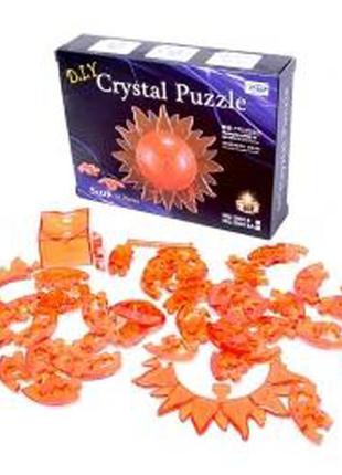 Пазлы 3D пластиковые, кристаллические "Солнце" красное развива...