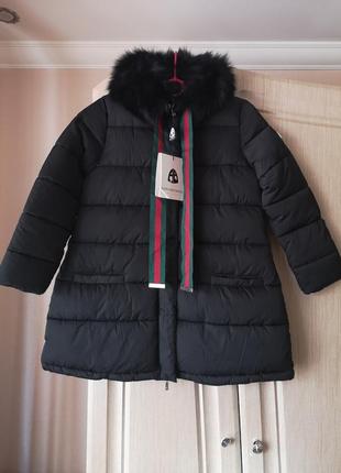 Зимнее пальто на девочку alesssandro borelli оригинал 9-10 лет