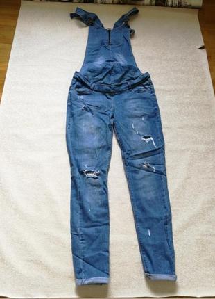 Брендовый джинсовый комбинезон для беременных