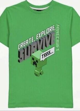 Футболка зелена minecraft 

. футболка креппер. зеленая футбол...