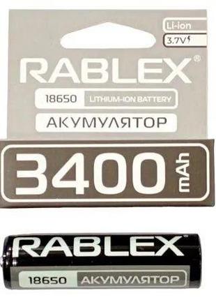 Акумулятор RABLEX 18650 3400 mAh Li-ion 3.7V без захисту ОРИГІ...