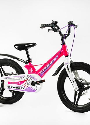 Детский велосипед 18 дюймов Corso CONNECT магниевая рама, литы...