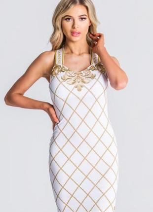 Платье женское белое золото цепочка мини
