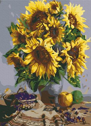 Картина по номерам Натюрморт з букетом соняшників 40х50 (BRUSH...