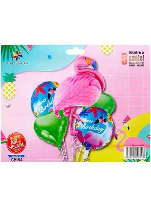 Набор из 5 шаров фольгированных "Фламинго party" 836973
