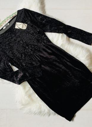Велюровое бархатное платье черная oasis