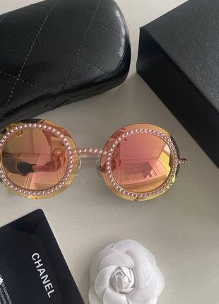 Сонцезахисні зеркальні рожеві окуляри chanel (шанель)