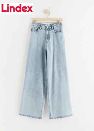 Стильные широкие джинсы с высокой талией, палаццо lindex 12-13лет