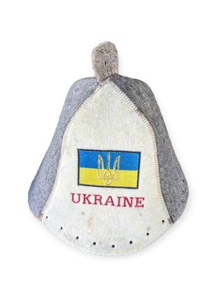 Шапка для бани и сауны "ukraine" "украина" натуральный войлок....