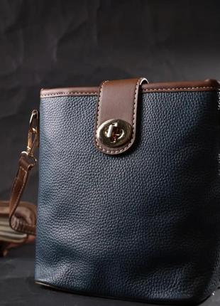 Женская сумка для женщин из кожи синяя