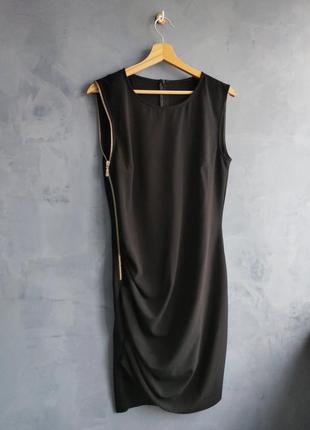 Шикарное черное платье на молнии cristina gavioli