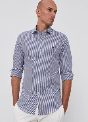 Мужская рубашка в полоску ralph lauren оригинал размер l 48