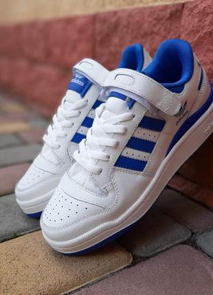 Adidas forum 84 low белые с синим кожа кроссовки мужские адида...