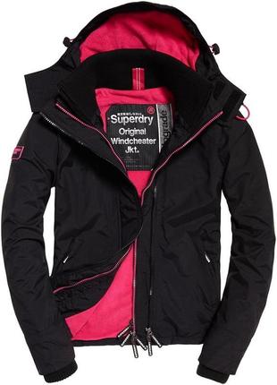 Стильная демисезонная куртка чёрного цвета superdry original w...