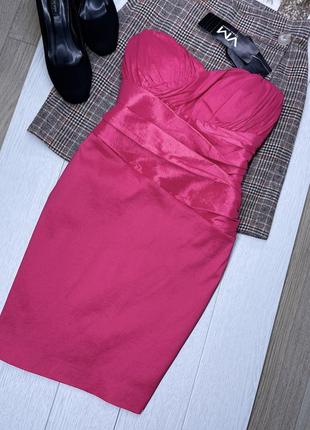 Розовое вечернее платье m платье с чашечками короткое платье