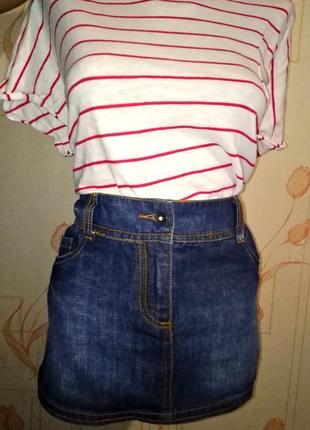Стильная джинсовая мини юбка tom tailor, 💯 оригинал, молниенос...