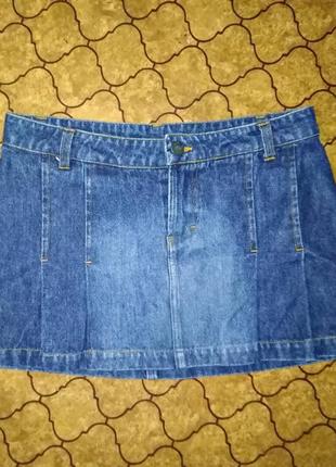 Стильная джинсовая мини юбка mormaii brazil, 💯 оригинал, молни...