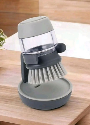Багатофункціональна щітка з дозатором для чищення посуду