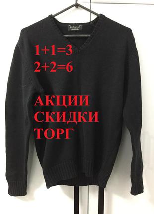 Zara man basic пуловер чорний светр м-l розмір торг