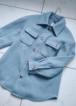 Рубашка рубашка polo под пальто небесного голубого цвета