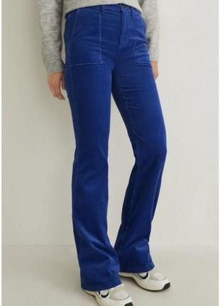 Вельветові джинси волошкового кольору c&a, розмір 3xl