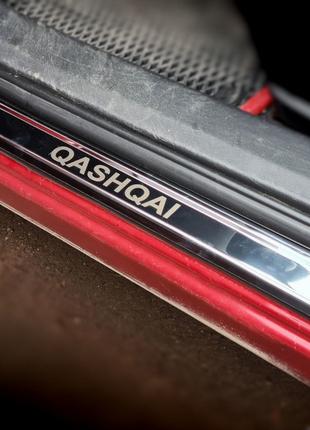 Накладки на пороги (Carmos V1, 4 шт, нерж.) для Nissan Qashqai...