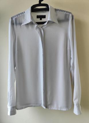 Шифоновая белая рубашка-блузка