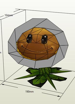 PaperKhan конструктор из картона 3D цветок растение Паперкрафт...