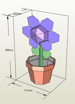 PaperKhan конструктор из картона 3D цветок растение Паперкрафт...