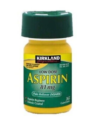 Аспирин Kirkland Signature Aspirin Low Dose 81 mg., 365 таблеток