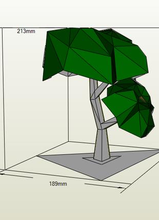 PaperKhan конструктор з картону 3D фігура дерево рослина Папер...
