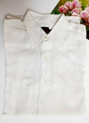 Мужская белая льняная рубашка французского бренда  feraud