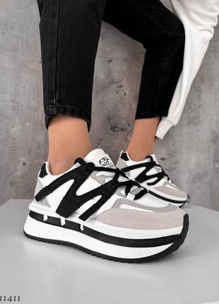 ☑ стильные кроссовки ☑ цвет: черный+серый+белый