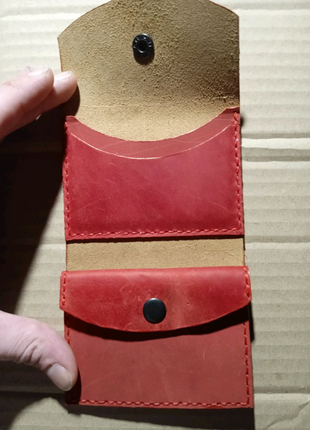 Жіночий маленький гаманець ручної роботи з натуральної шкіри
