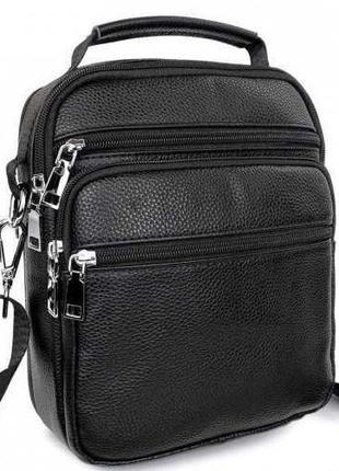 Кожаная черная мужская наплечна сумка Bexhill Bx219C