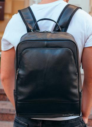 Кожаный рюкзак для ноутбука и поездок Tiding Bag 72-8731 черный