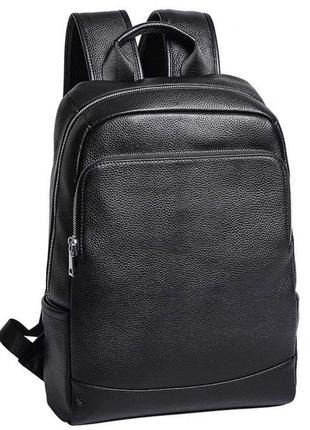 Рюкзак мужской. Черный рюкзак из натуральной кожи A2-27023 черный